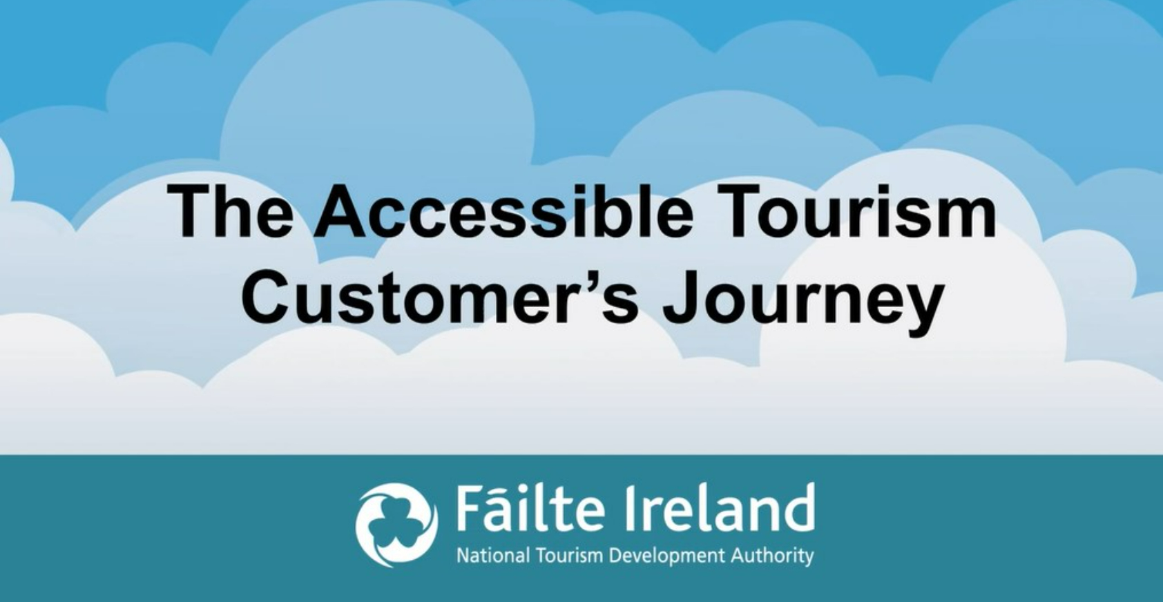 An animated still with text that reads: The Accessible Tourism Customer's Journey and the Fáilte logo
