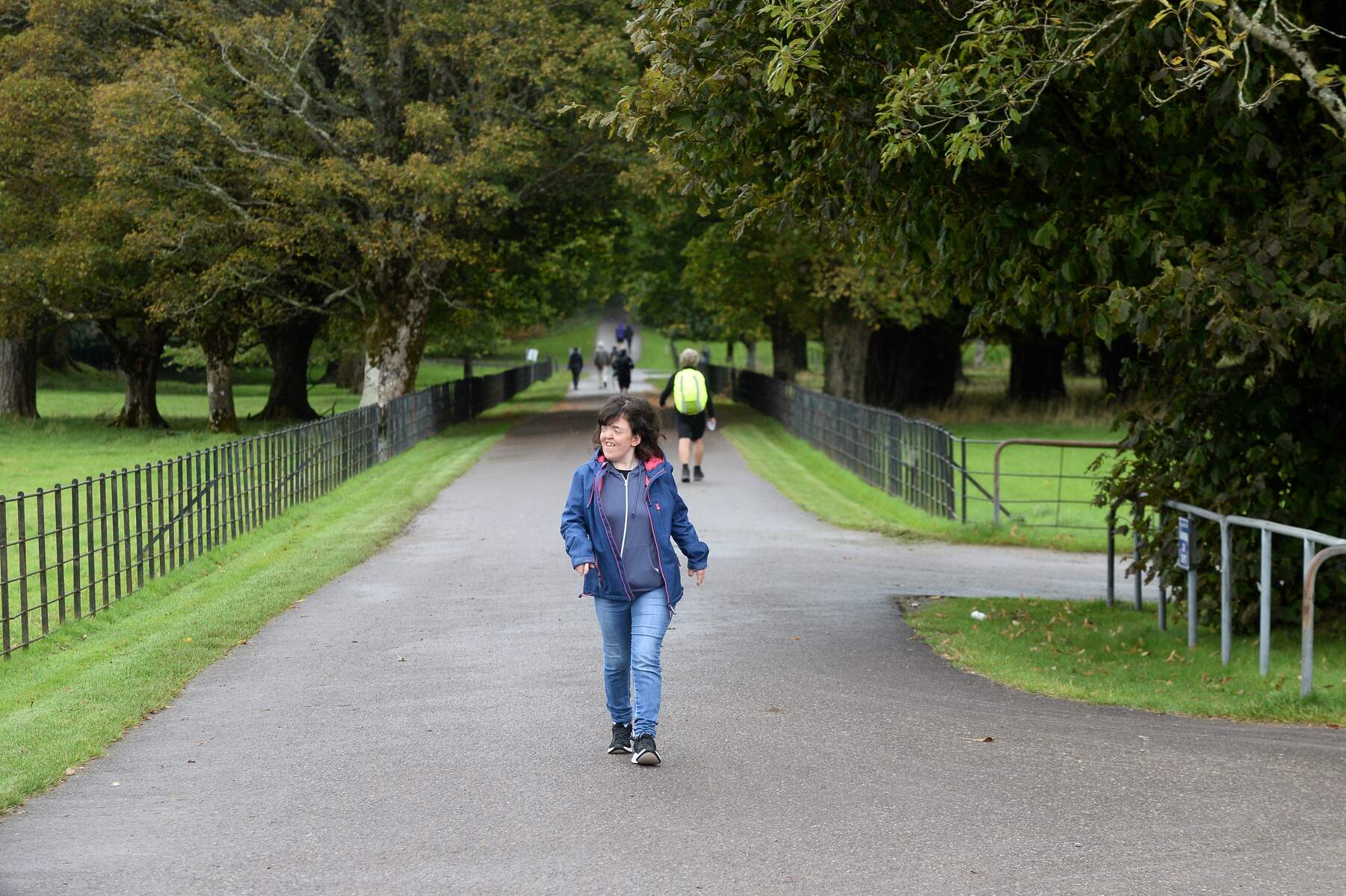Woman walking outside in Muckross hotel
